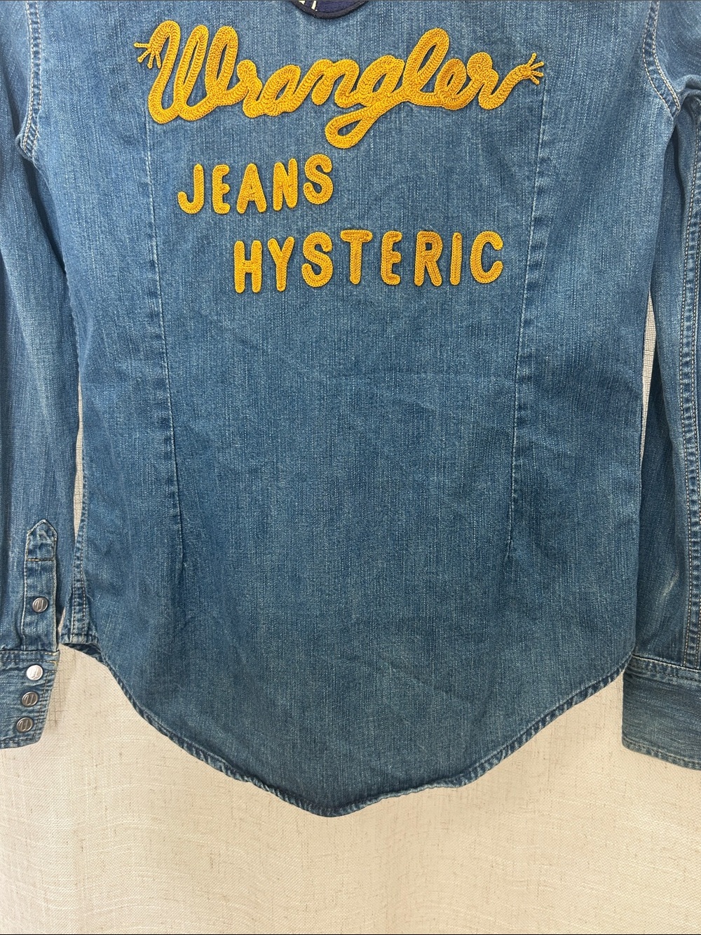 Wrangler Blue Denim Western Long Sleeve Shirt Size Small Excellent Condition - Picture 11 of 15